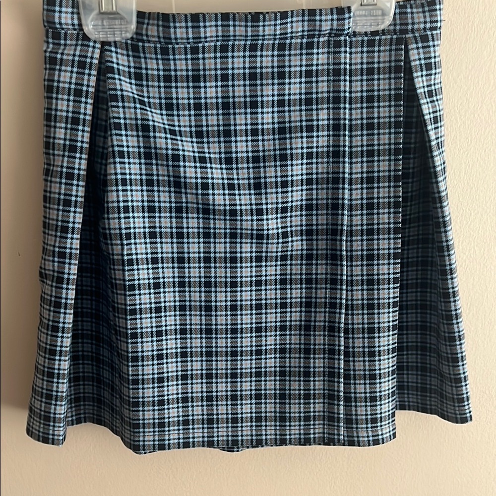 Plaid Blue and Black Women's Skirt